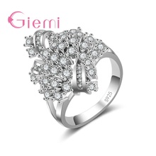 Anillo de dedo romántico brillante para mujer joyería de plata Anel Pave Micro cristal AAA Zirconia cúbica envío gratis 2024 - compra barato