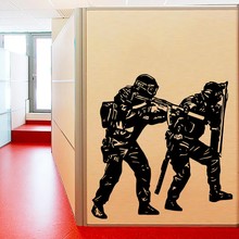 Home Living Room Art PVC Room Decoration Wall Sticker Two Unique Police Soldiers Vinyl Wall Decals Y-633 2024 - buy cheap