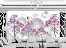 3d wall murals wallpaper Abstract tree butterflies Custom photo wallpaper 3D stereoscopic Non woven wallpaper 2024 - buy cheap