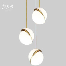 Nordic minimalista designer lustre de iluminação sala jantar quarto sala estar lâmpada cabeceira bola vidro moderno branco hanglamp 2024 - compre barato