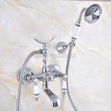 Bathtub Faucets Polished Chrome Brass Bathroom Faucet Mixer Tap Wall Mounted Hand Held Shower Head Kit Shower Faucet Sets lna709 2024 - buy cheap