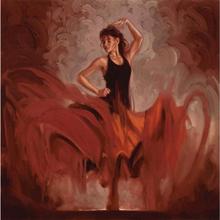 Arte figurativo de mujer, obra de arte flamenco español, Crescendo, pinturas al óleo pintadas a mano, lienzo para decoración de pared 2024 - compra barato