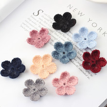 Wholesale 100PCS Handmade Felt Crochet Flower Patch Sticker Craft Girls Hair Jewelry Garment Shoes Headband Clips Decoration 2024 - buy cheap