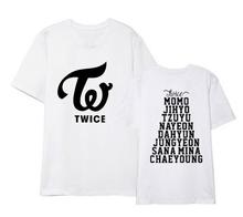 Kpop twice all member name and logo printing unisex t shirt for summer once supportive o neck short sleeve t-shirt 9 colors 2024 - buy cheap