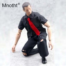 Mnotht 1/6 Scale Jackson Black Short Sleeves Shirt Red Tie With Torn Trousers Clothes Set Model For 12in Action Figure Toys  m3 2024 - buy cheap