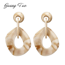 ES2188 Vintage Fashion Simple Acrylic Earrings European Jewelry Geometric Hollow Dangle Drop Earrings For Women Female Jewelry 2024 - buy cheap