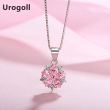High Quality AAA Zirconia Cherry Flower Necklaces For Women Genuine 925 Sterling Silver Jewelry Fashion Pendants & Necklaces 2024 - buy cheap
