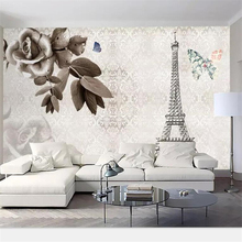 Papel pintado beibehang 3d, murales, decoración personalizada para el hogar, fotos de sala de estar, dormitorio, Torre Eiffel nostálgica europea, murales de pared 2024 - compra barato