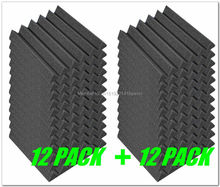 New 24pieces black color 30*30*5cm Acoustic Wedge Studio Soundproofing Foam Wall Tiles Soundproof foam acoustic foam in stock 2024 - buy cheap