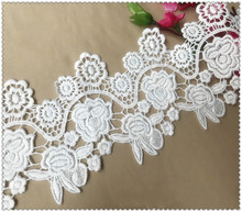 Free Shipping White Garment accessories milk silk water soluble embroidery lace width 12 cm 2024 - buy cheap