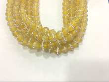 Wholesale 1string of 48Beads,Natural Yellow agates 8mm CZ Crystal bead jewelry accessories bead 2024 - buy cheap