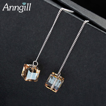 Anngill Cubic Crystals from Swarovski Drop Earrings for Women Wedding Long Tassel Dangle Bar Statement Jewelry Dropshipping 2024 - buy cheap