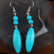 Free shipping  Fashion Jewelry Blue howlite Earrings Pair MC2135 2024 - buy cheap