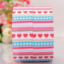 5yards 1 " 25 mm red dots heart pattern printed Valentine day DIY handmade hairbow grosgrain ribbon free shipping 2024 - buy cheap