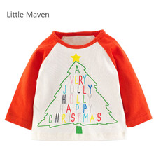 Little Maven-Camiseta de algodón de manga larga con cuello redondo para niños, ropa de marca a la moda para otoño y primavera 2024 - compra barato