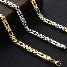 Metal Necklaces for Men Stainless Steel Hollow Cross Byzantine Link Chain Necklaces Gold Silver Color Jewelry Women Choker FN04 2024 - buy cheap