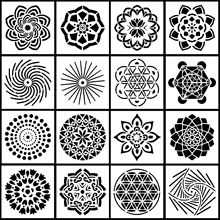 Plantilla decorativa para álbum de recortes, set de 16 unids/set de 13cm con diseño geométrico de Mandala, para colorear y grabar, DIY 2024 - compra barato