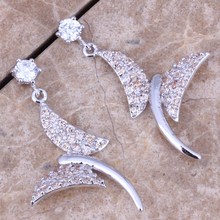 Butterfly Champagne Morganite White CZ Silver Plated Drop Dangle Earrings N1497 2024 - buy cheap