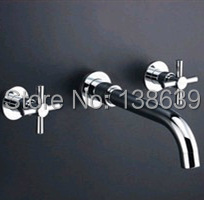 Free shipping Chrome Finish 3 Pcs Wall Mounted Tap,modern Waterfall Bathroom Basin Sink Bathtub Mixer Faucet,3291 2024 - buy cheap