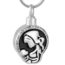 MJD9773	"Mom Love Forever" Cremation Ashes Keepsake Memorial Jewelry Stainless Steel Urn Necklace for Mother Gift 2024 - buy cheap