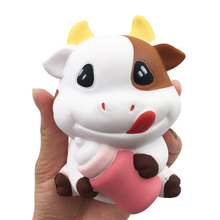 2018 New Charms Milk Cow Soft Slow Rising Phone Straps Kawaii Squeeze Cartoon Bread Cake Scented Squishy Jumbo kid Toys gift 2024 - buy cheap