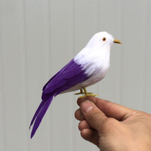 15cm simulación pájaro púrpura y blanco modelo pájaro plumas, polietileno y pieles artesanía, decoración de jardín regalo h1023 2024 - compra barato