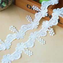 15Yards 5cm Handmade Ivory Black Polyester Flower Embroidered Tape Lace Trim Applique Sewing Craft LC0077 2024 - buy cheap