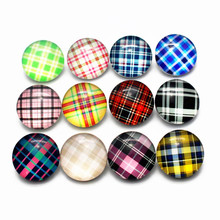 50pcs/lot Grid Pattern Pattern Snap Button Tattoo Fabrics Glass Snap Charms Fit 18mm DIY Ginger Snap Bracelet Necklace Jewelry 2024 - buy cheap