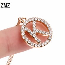 ZMZ 50pcs/lot 2018 Europe/US letter K in circal pendant necklace with shinny stone bijou gift for mom/girlfriend party jewelry 2024 - buy cheap