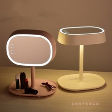 Lâmpada de mesa criativa de led, espelho para maquiagem, com sensor de toque, regulável, luz de mesa, branca quente/branca, presente para namorada, 2016