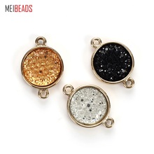 MEIBEADS Vintage Zinc Alloy Acrylic Round Connector Pendant For Bracelet & Necklace Jewelry Hand Making Accessories EY5140 2024 - buy cheap