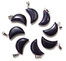 Wholesale 24PCS Natural Stone Pendants Charms Moon Crescent For Jewelry Making Wholesale Free Shipping 2024 - buy cheap