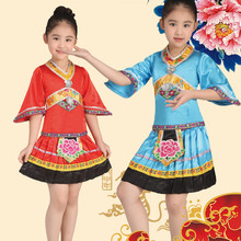 Children Tibetan Dances Costume Girl Miao Dance Costume Sets Chinese Mongolia Dance Costume for Stage Hmong Dance Clothing 18 2024 - buy cheap