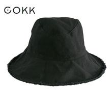 COKK Bucket Hat Women Fisherman Cap Summer Autumn Denim Cloth Korean Fishing Hat Female Panama Cap Sunshade Ladies Gorras Kpop 2024 - buy cheap