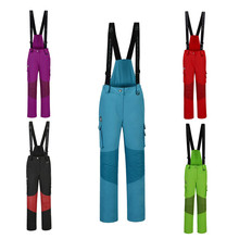 Новые высококачественные уличные спортивные женские лыжные брюки ремни ветрозащитные водонепроницаемые износостойкие теплые цветные зимние лыжные брюки 2024 - купить недорого