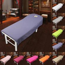 1Pcs Professional Cosmetic salon sheets SPA massage treatment bed table cover sheets with hole 9 Colors to Choose 2024 - купить недорого