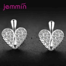 European Styles 925 Sterling Silver Exquisite Heart Shape Stud Earrings Luxury Jewelry For Women Fashion Anel Bijoux 2024 - buy cheap