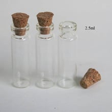 100 x 2.5ml Small Clear Cork Glass Bottles Vials 2.5cc Mini Cork Stopper Glass Vial Lucky Bottle 12*40*6mm Transparent Bottle 2024 - buy cheap
