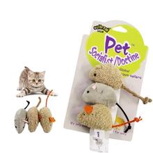 Funny 3Pcs/Set Pet Cat Bite-resistant Toy Plush High Simulated Kitten Animal Little Mouse Mouselet Hide Seek Game Prop Products 2024 - buy cheap