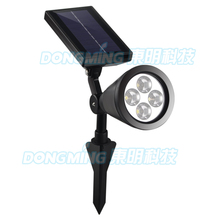 Luz de led solar à prova d'água, refletor com 4leds de 3.7v e 800mah para área externa, jardim, quintal, gramado, paisagem, caminho, iluminação