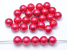 100 Red Plastic Faux Pearl Round Beads 12mm Imitation Pearl 2024 - buy cheap