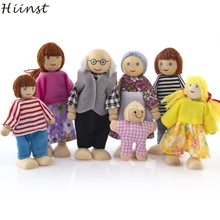 HIINST 7PCS Mini Doll New Arrival Wooden Furniture Dolls House Family Miniature 7 People Set Doll Toy For Kid Child Gifts 2024 - buy cheap