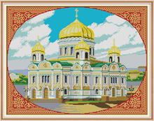 Cathedral of Christ the Saviour cross stitch kit aida 14ct 11ct count print canvas cross stitches   needlework embroidery DIY 2024 - buy cheap