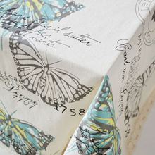 Butterfly  Linen Table Cloth with Lace Edge Print Rectangle Kitchen Coffee Table Cover Home Tablecloth toalha De Mesa ZB-28 2024 - buy cheap