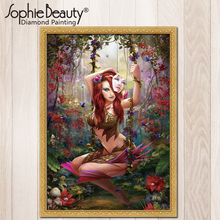 3D Diy Diamond Painting Sexy Beauty 5d Diamond Embroidery Wild Lady Rhinestone Mosaic Pictures Cross Stitch Home Living Room 2024 - buy cheap