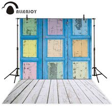 Allenjoy-Fondo vintage de puerta de madera, telón de color rayado para sesión fotográfica, photozone para estudio 2024 - compra barato
