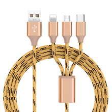 3 в 1 Micro USB Type-C 8 Pin зарядный кабель для iPhone 12 11 Pro X Samsung Galaxy S9, зарядный кабель для телефона, 1,2 м, зарядный шнур, кабель 2024 - купить недорого