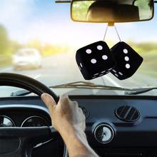 Fuzzy Dice White Dots Rear View Mirror Hangers Vintage Car Auto Accessories Car Interior Decoration Car Styling 2024 - buy cheap