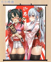 Imágenes decorativas de Anime japonés, Colección Kantai, personajes de KanColle, Zuikaku y Shoukaku, decoración del hogar, póster enrollable de pared 2024 - compra barato