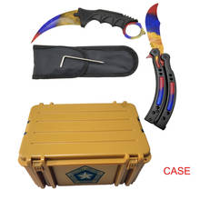 Dropship Karambit+Trainer Knife+Nylon bag + screwdr+Box CSGO Game Knife Case butterfly  combination knives set dull blade 2024 - buy cheap